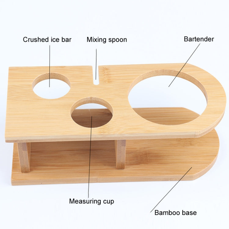 750ml 4 In 1 Stainless Steel Mixer Set With Bamboo Stand Shaker Tools by bashfashion