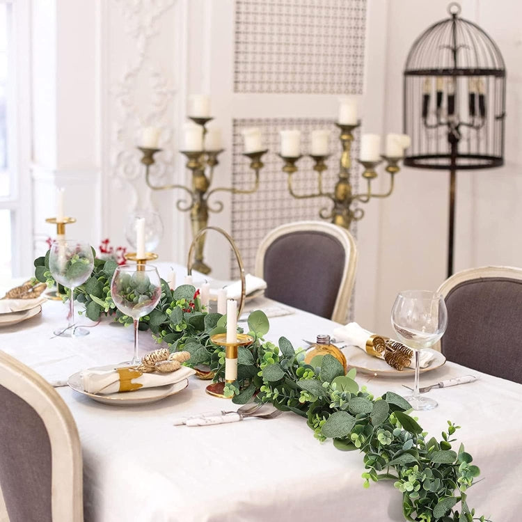 180cm Simulation Greenery Eucalyptus Ivy Leaf Rattan Hanging Fake Flower Decoration Rattan, Style: D Model by bashfashion