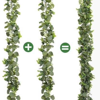 180cm Simulation Greenery Eucalyptus Ivy Leaf Rattan Hanging Fake Flower Decoration Rattan, Style: D Model by bashfashion