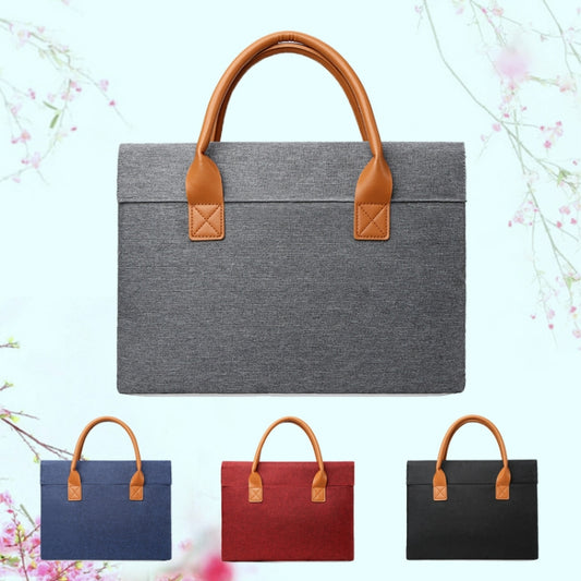 13.3 Inch Oxford Cloth Lightweight Portable Laptop Bag With PU Handle(Blue) by bashfashion