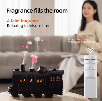 300ml Small Train Essential Oil Diffuser Humidifier With Remote Control EU Plug by bashfashion