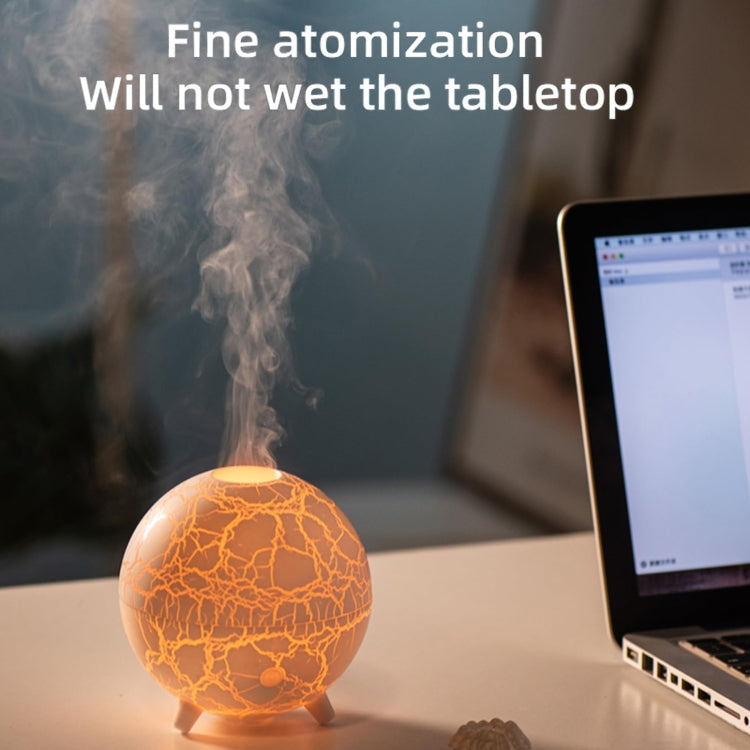 D612 USB Plug-in Colorful Gradient Atmosphere Light Flame Crack Aromatherapy Humidifier(Black) by bashfashion