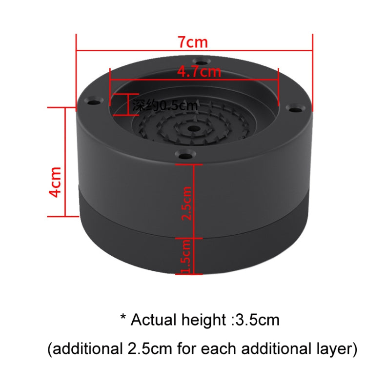 Washing Machine Base Non-Slip Heightening Fixed Shock-Absorbing Foot Pads, Color: Black 8.5cm by bashfashion