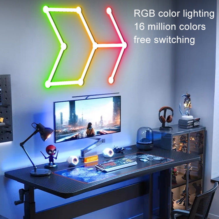 JSK-P22 5V Bluetooth RGB Stitching Light E-Sports Atmosphere Decorative Lamp, Style: 6 Sections+USB To DC Line+EU Plug(Black) by bashfashion