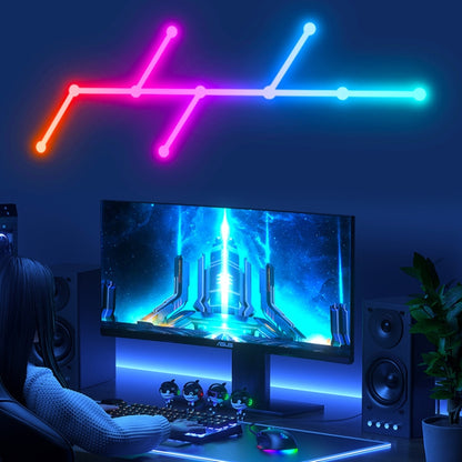 JSK-P26 Smart WiFi Bluetooth Version RGB Direct Illumination Phantom Splicing Light, Support Amazon Alexa / Google Assistant / DuerOS, Style: 9 Sections+AU Plug Adapter(White) by bashfashion