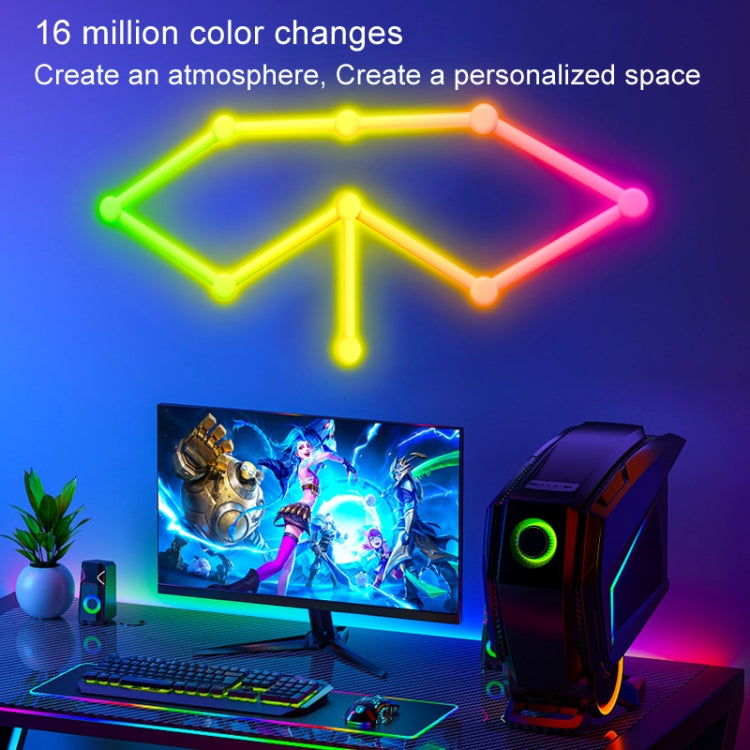 JSK-P26 Smart WiFi Bluetooth Version RGB Direct Illumination Phantom Splicing Light, Support Amazon Alexa / Google Assistant / DuerOS, Style: 9 Sections+AU Plug Adapter(White) by bashfashion