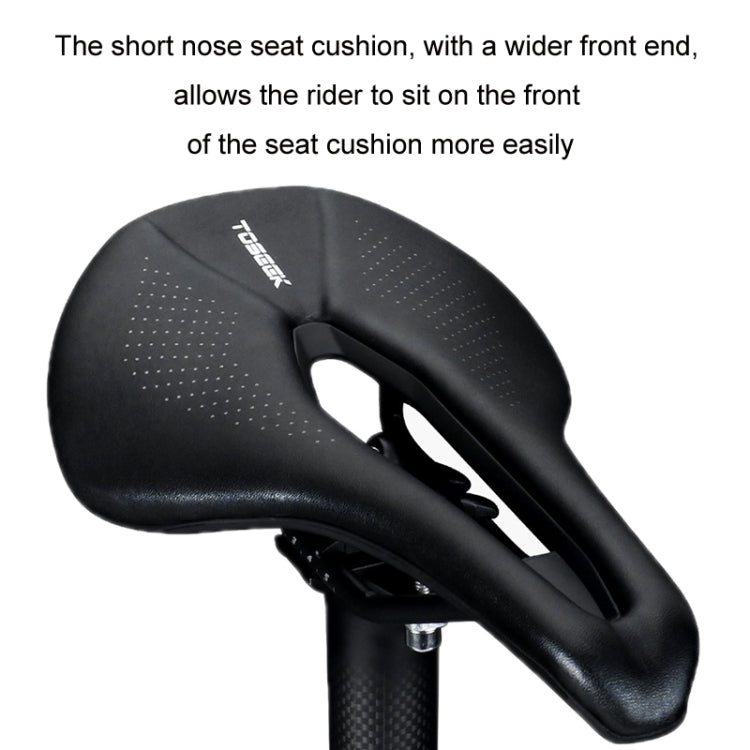 TOSEEK Bicycle Wide Seat Cushion Shock Absorption Comfortable Saddle, Color: Black by TOSEEK