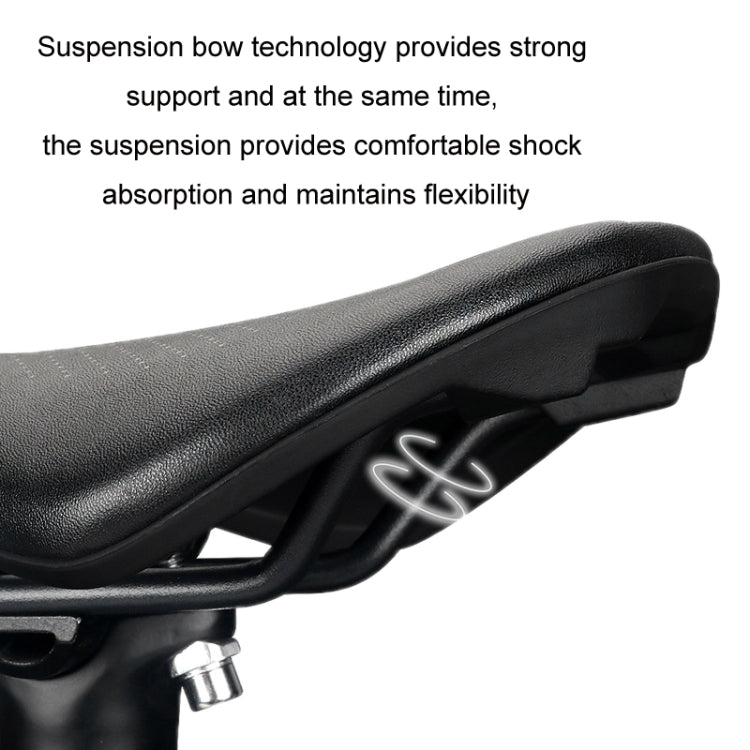TOSEEK Bicycle Wide Seat Cushion Shock Absorption Comfortable Saddle, Color: Black by TOSEEK