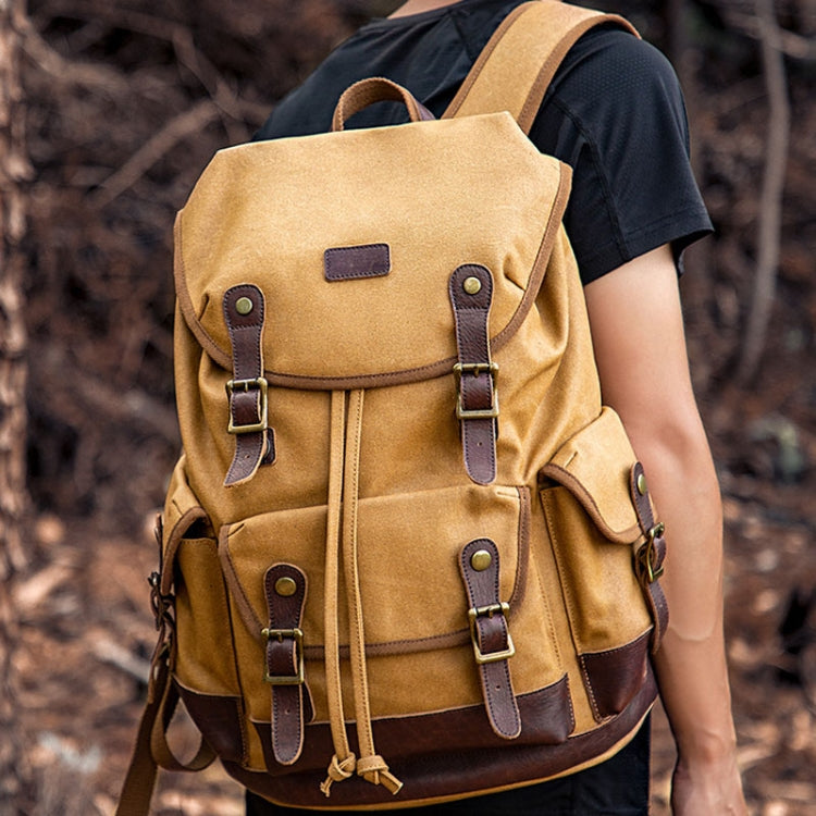 Retro Canvas Backpack Large Capacity Travel Computer Bag(Black) by bashfashion