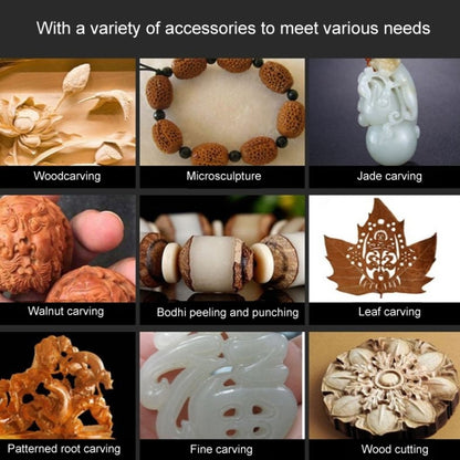 VICOVER Small Adjustable Speed Electrical Grinder Set Jade Carving Pen Polishing Tool EU Plug, Model: 100pcs Parts+Soft Shaft by VICOVER