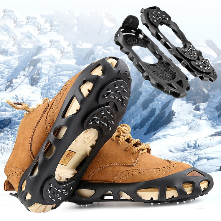 30 Point Cleats Crampons Spikes for Walking, Jogging, Hiking, Mountaineering Ice Snow Grips, Size: L(Black) by bashfashion