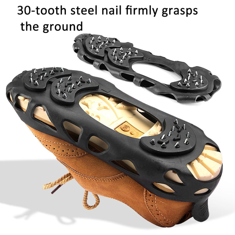 30 Point Cleats Crampons Spikes for Walking, Jogging, Hiking, Mountaineering Ice Snow Grips, Size: L(Black) by bashfashion