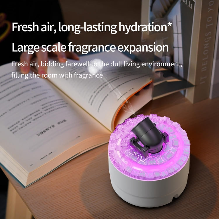 Turret Shape Aromatherapy Humidifier With 3-speed Timer 7-color Atmosphere Light USB Plug White by bashfashion