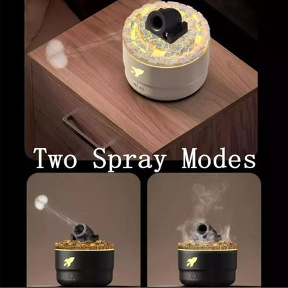 Turret Shape Aromatherapy Humidifier With 3-speed Timer 7-color Atmosphere Light US Plug Black by bashfashion