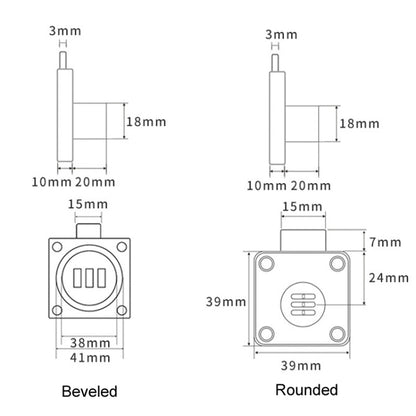 Home Cabinet Desk Drawer Combination Lock Lockers File Security Latches, Style: Black Rounded by bashfashion