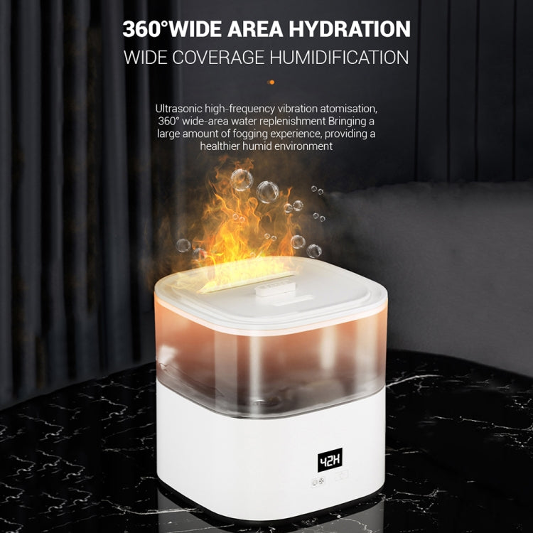 JSQ-58 1.1L large Capacity Digital Display Flame Atomization Humidifier, Color: Matt Black(UK Plug) by bashfashion