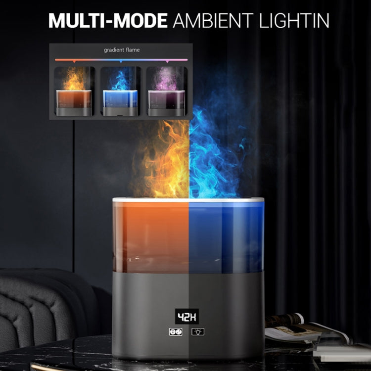 JSQ-58 1.1L large Capacity Digital Display Flame Atomization Humidifier, Color: White(UK Plug) by bashfashion