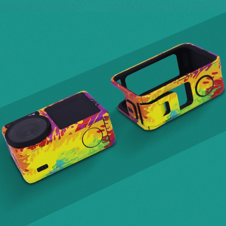 For DJI Action 4 Motion Camera Stickers All Inclusive Photo Frame Color Changing Stickers Accessories, Style: AC4-17 Snake Scale Red by bashfashion