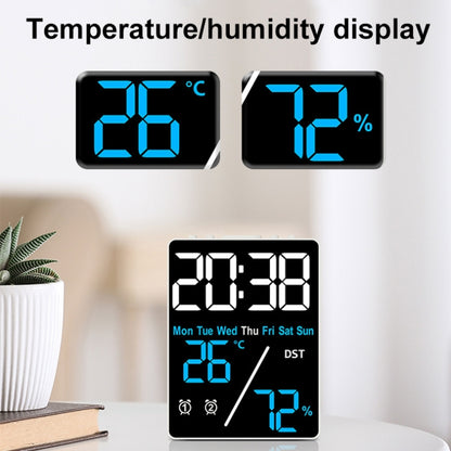 Multifunctional Temperature / Humidity Display Electronic Alarm Clock, Color: Blue Black by bashfashion