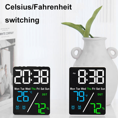 Multifunctional Temperature / Humidity Display Electronic Alarm Clock, Color: Orange White by bashfashion