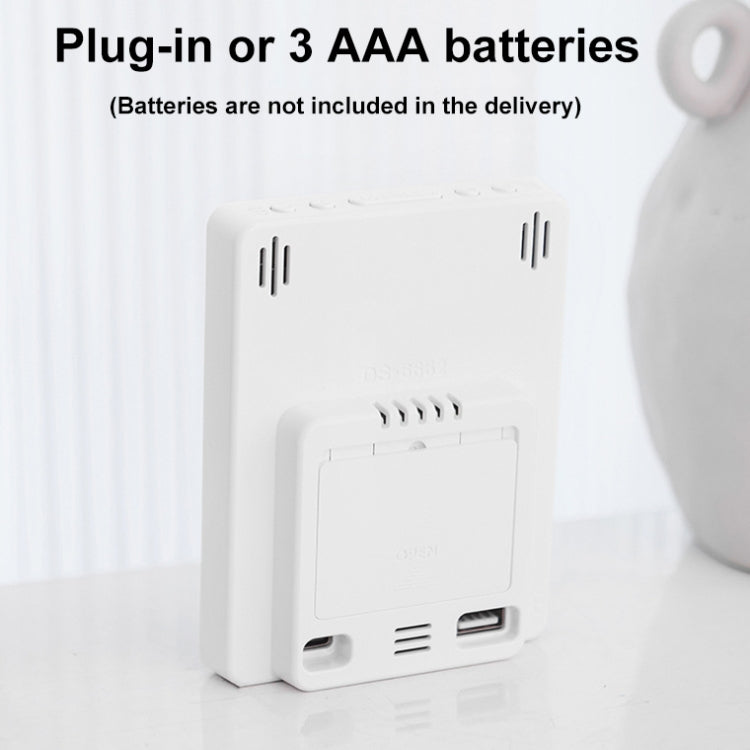 Multifunctional Temperature / Humidity Display Electronic Alarm Clock, Color: Green White by bashfashion