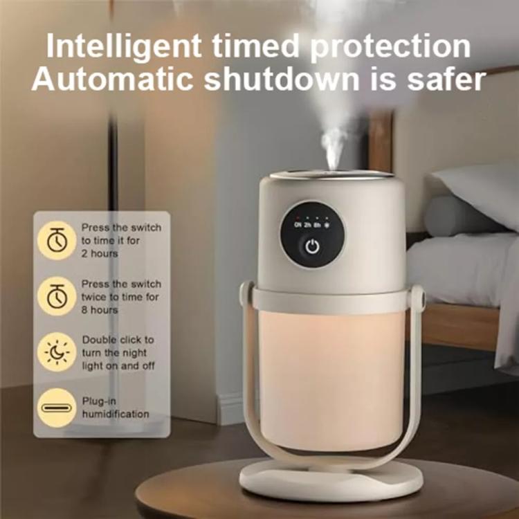 USB Intelligent Home Large Capacity Humidifier With Night Light Small Air Purifier, Color: White+Base by bashfashion