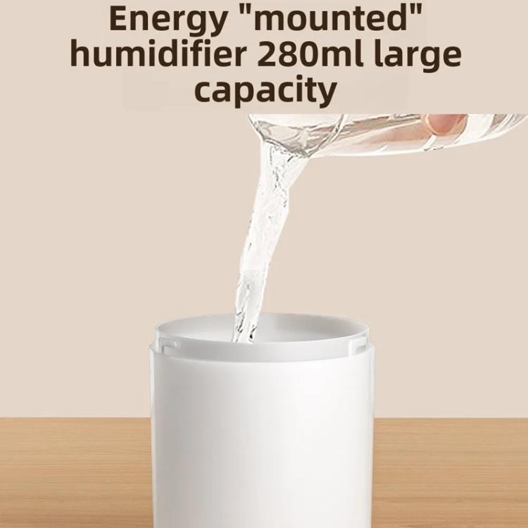 Desktop Dual Port Humidifier Portable Mini Air Purifier With Nightlight, Color: Beige+Base by bashfashion