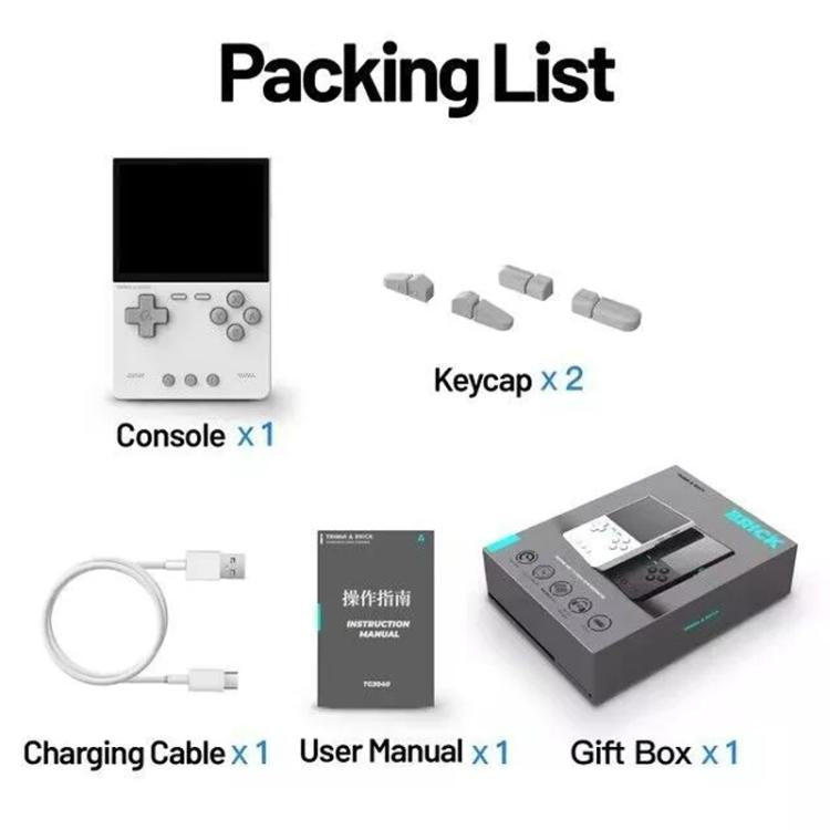 TRIMUI BRICK Open Source Pocket Console Portable Wireless Bluetooth HD Retro Arcade, Size: Standard No Card(White) by TRIMUI