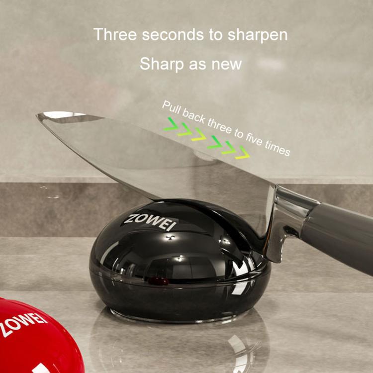 Suction Cup Knife Sharpener Kitchen Household Mini Sharpening Tool Tungsten Steel Quick Sharpening Tool(Red) by bashfashion