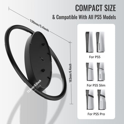 For PS5 / PS5 Slim / PS5 Pro Game Console Desktop Vertical Stand Non-Slip Base(Black) by bashfashion