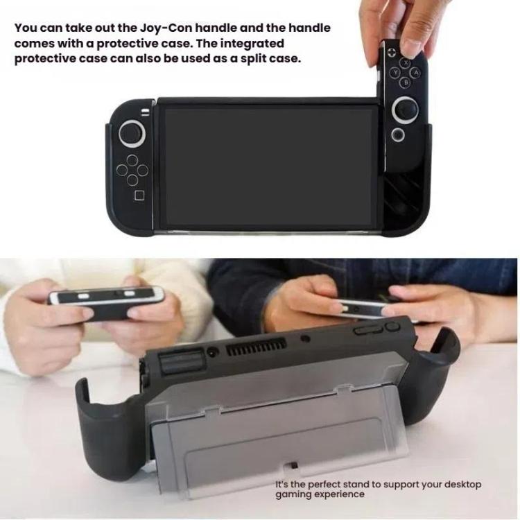 For Nintendo Switch OLED / Joy-Con 2 In 1 Protective Case TPU Cover Support(Black) by bashfashion