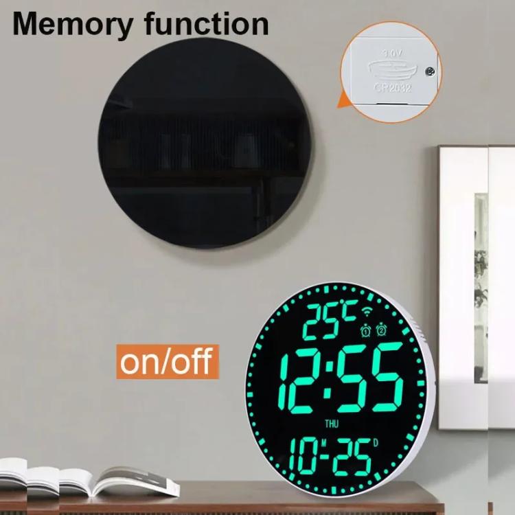Wifi App Control LED Digital Wall Clock With RGB Light Multi-Functional Alarm Clock(White Shell Cloth Surface) by bashfashion
