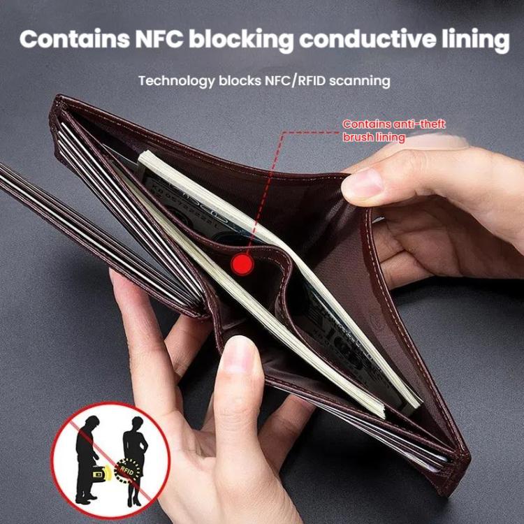 BULL CAPTAIN 0203 RFID Anti-theft Top-layer Cowhide Multiple Card Slots Wallet(Coffee Horizontal) by BULL CAPTAIN