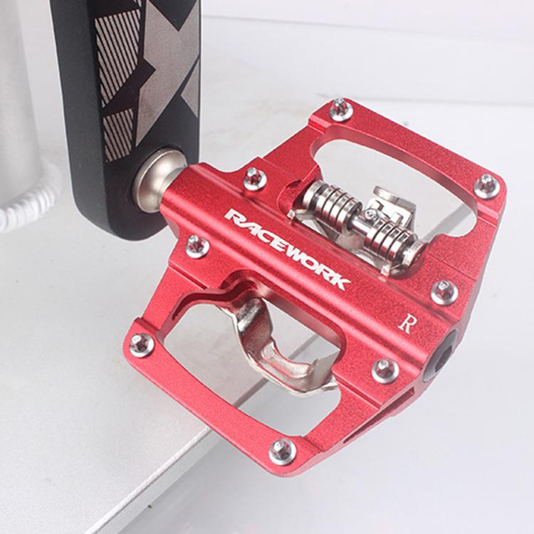 RACEWORK RK213 1pair Mountain Bike SPD + Flat Pedal Self-locking Dual-purpose Pedal(Orange) by RACEWORK