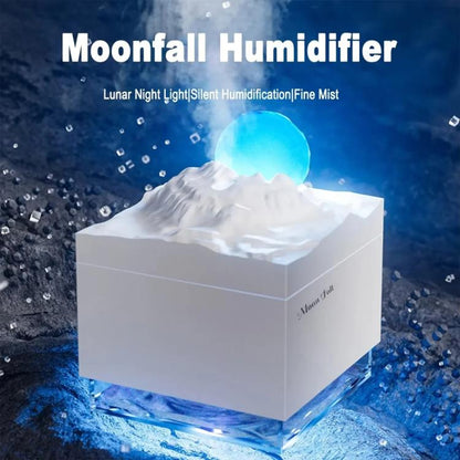 Moonfall Humidifier Aroma Diffuser Large Fog With Night Light Desktop Ornament(Black) by bashfashion