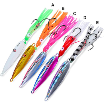 40G PROBEROS LF159 Luminous Bearded Squid Hook Slow Cranking Road Runner Iron Plate Bionic False Bait(B) by PROBEROS