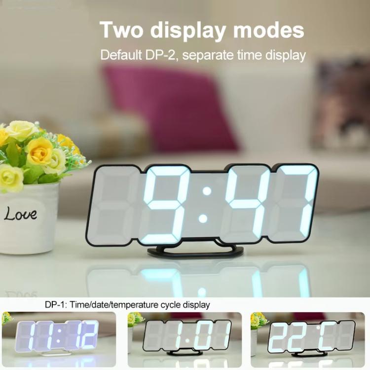 RGB Color Changing 3D Digital Clock With Voice Control, Adjustable Brightness, Temperature Display & Remote, Spec: Upgraded Humidity White by bashfashion