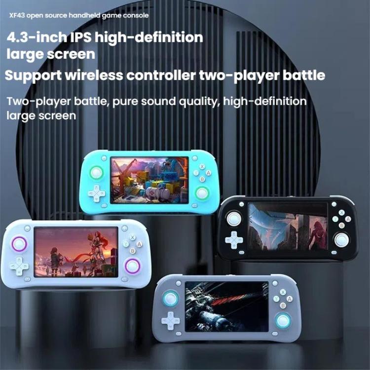 XF43 Retro Handheld Game Console Open Source 4.3 Inch Large Screen Gaming Video Players Console 64G(Black) by bashfashion