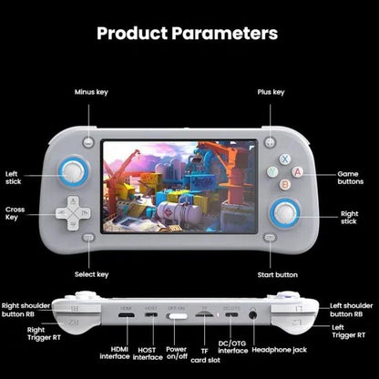 XF43 Retro Handheld Game Console Open Source 4.3 Inch Large Screen Gaming Video Players Console 64G(Gray) by bashfashion