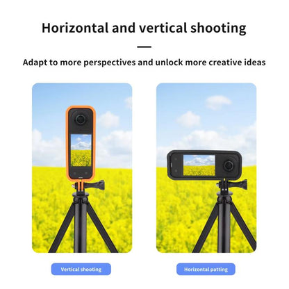 For Insta360 X5 360 Camera CQT Expandable Protective Cage Shockproof Case Horizontal Orange by CQT