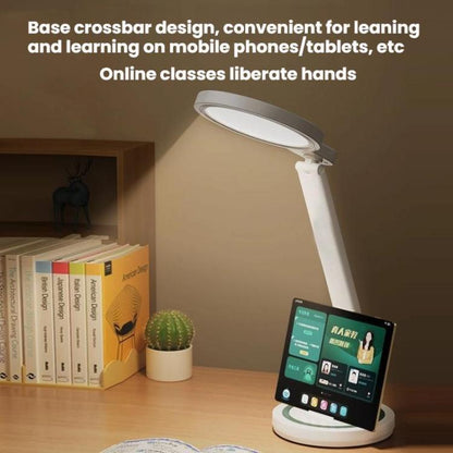 LED Desk Lamp Children Study Reading Eye-Protecting Bedside Light, Specification: Dual-use With Clock Display by bashfashion